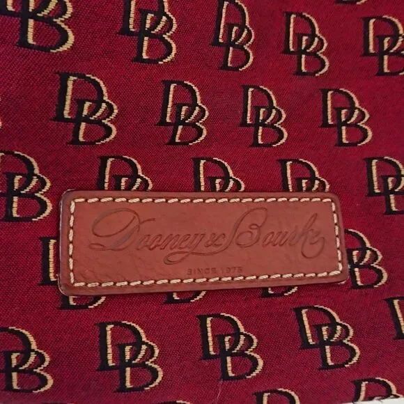 Burgundy Dooney & Bourke logo large tote